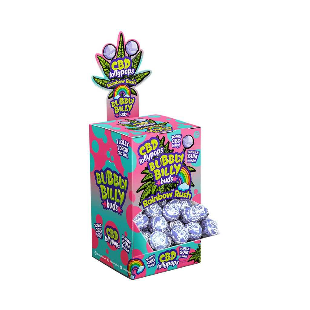 BUBBLY BILLY LOLLYPOPS RAINBOW RUSH 100 x 17g