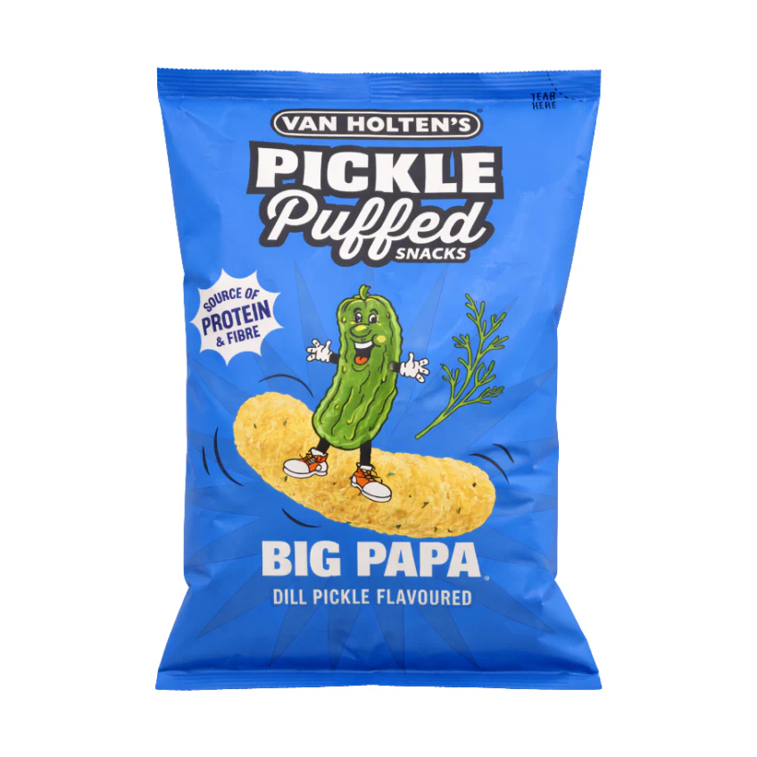 VAN HOLTENS PICKLE PUFFED SNACKS BIG PAPA 10 x 90g